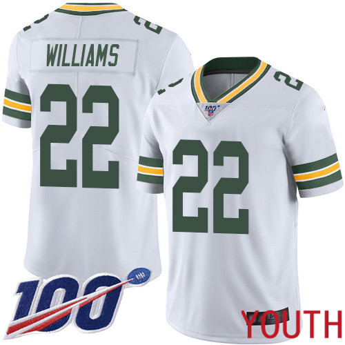 Green Bay Packers Limited White Youth 22 Williams Dexter Road Jersey Nike NFL 100th Season Vapor Untouchable